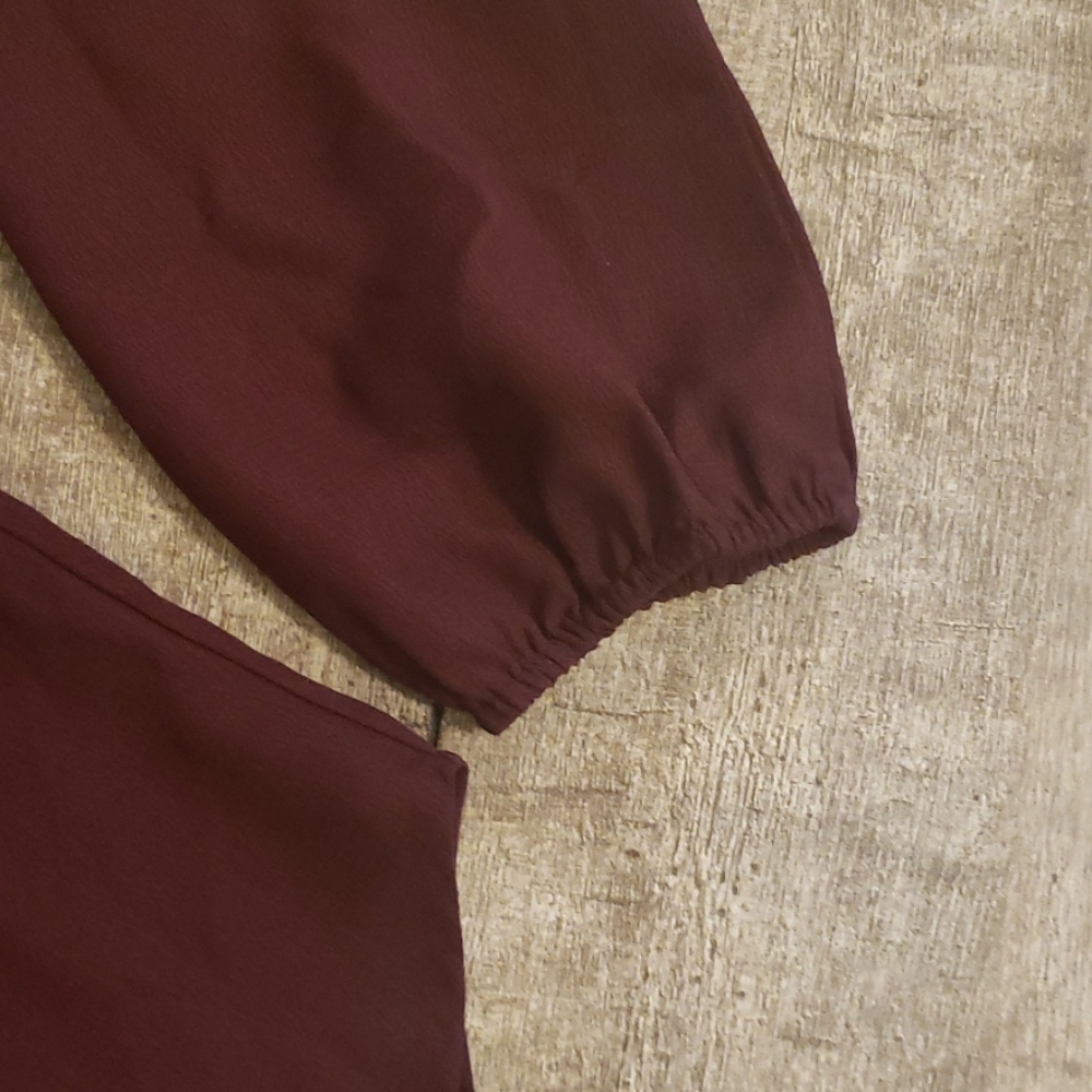 New York & Co. long sleeve Burgundy Blouse NWT - Picture 3 of 5